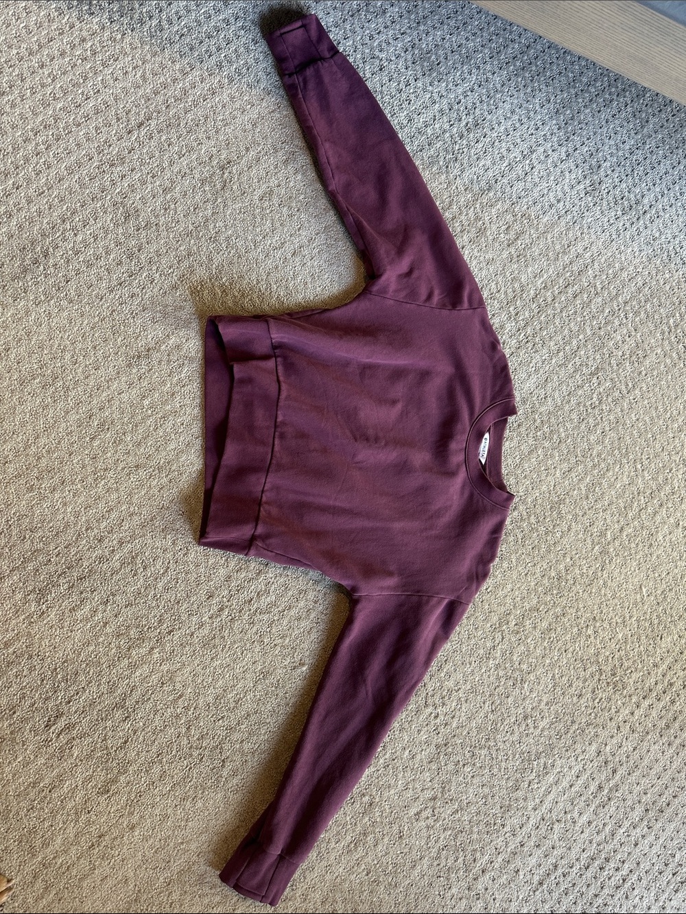 Athleta Retroplush Revive Crew Neck Cropped Sweatshirt